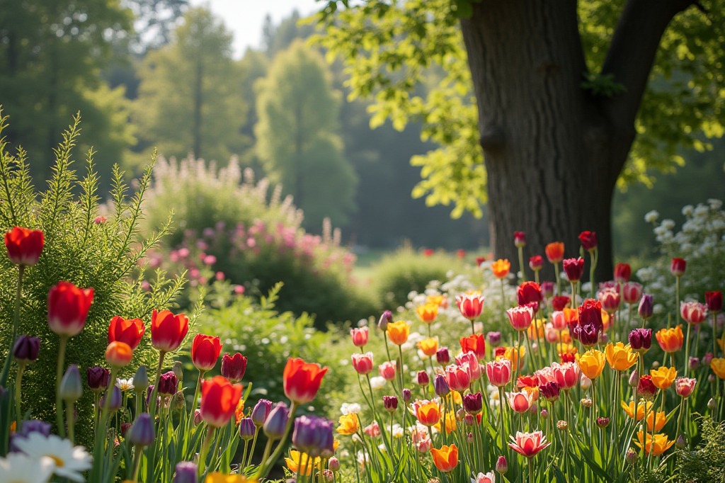 Naturgarten mit Kompost und Blumen